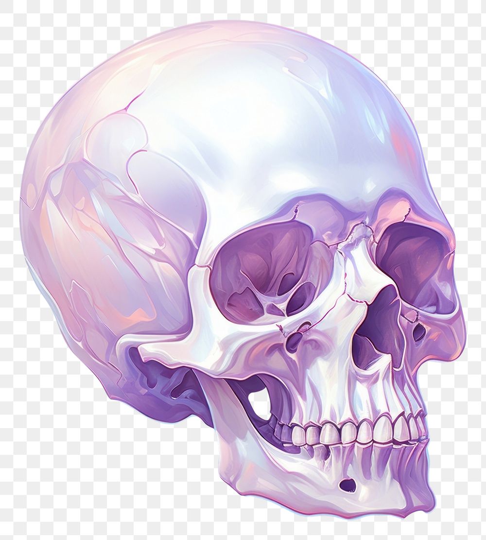 PNG A skull purple art illustrated.