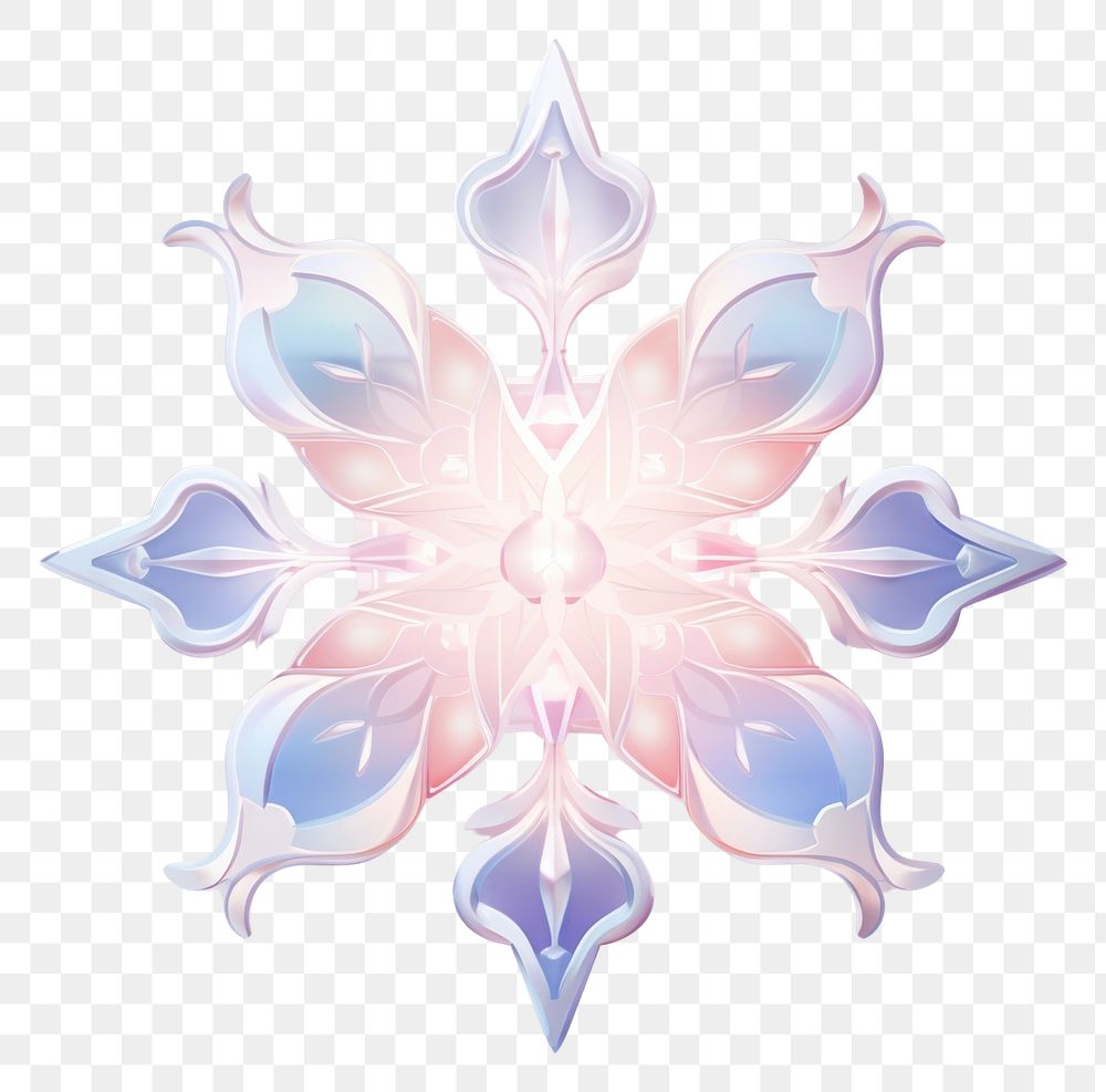 PNG A snowflake art kaleidoscope illuminated.