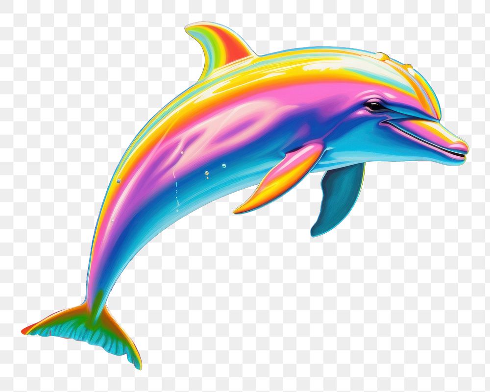 PNG  A dolphin outdoors painting animal. AI generated Image by rawpixel.