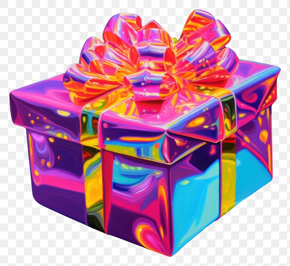 PNG  An isolated gift box illuminated celebration anniversary