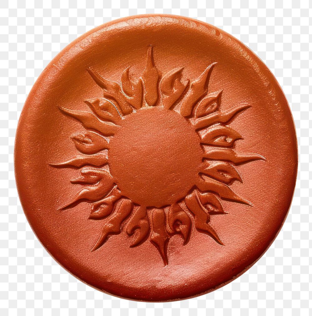 PNG Torat Sun Seal Wax Stamp circle shape white background.