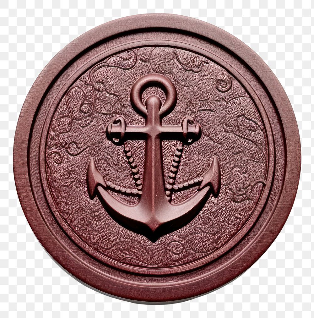 PNG Anchor Seal Wax Stamp circle shape white background.