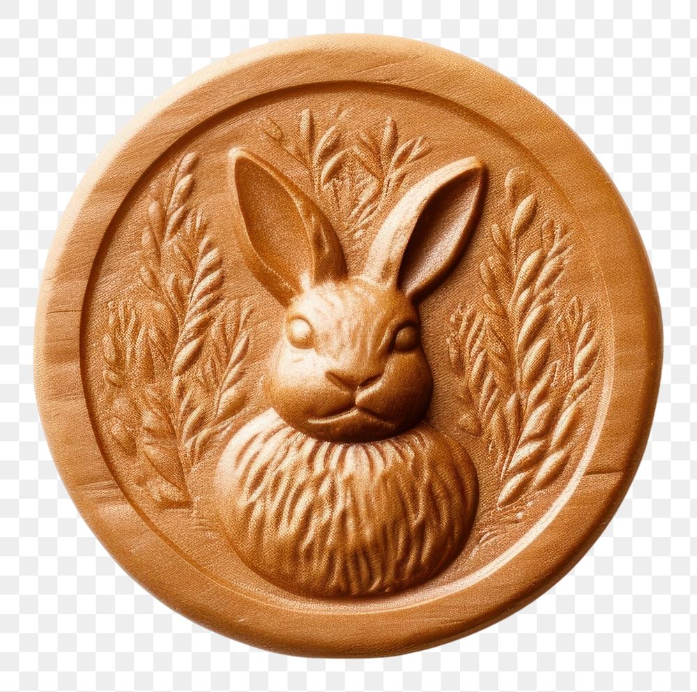 PNG Bunny Seal Wax Stamp craft shape white background.
