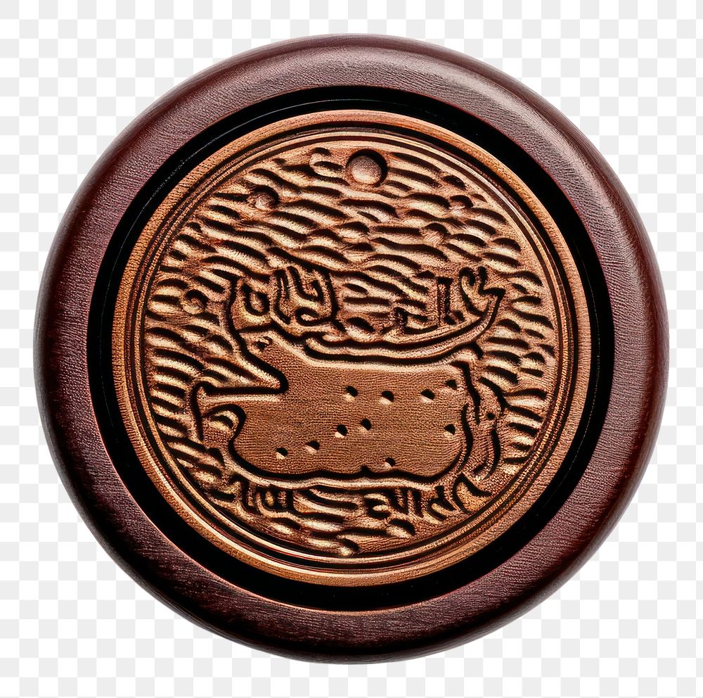 PNG Burger Seal Wax Stamp locket circle shape.