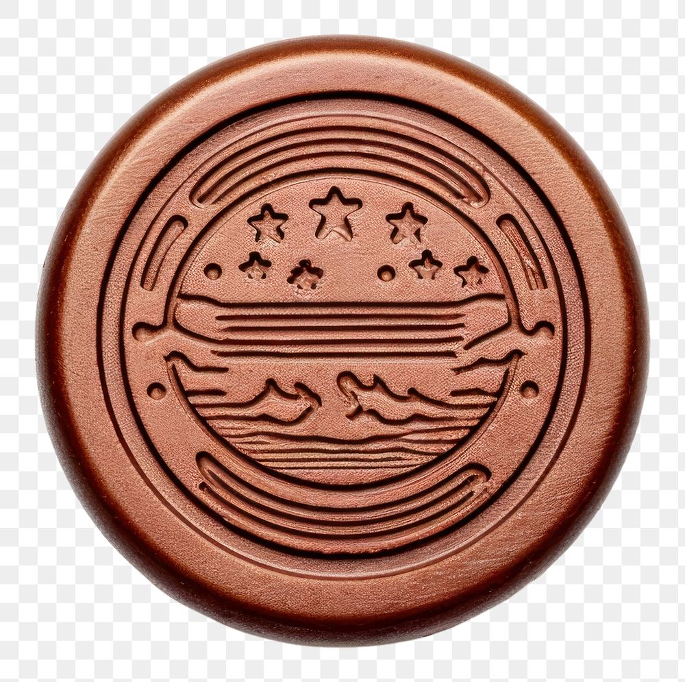 PNG Burger Seal Wax Stamp circle shape white background.