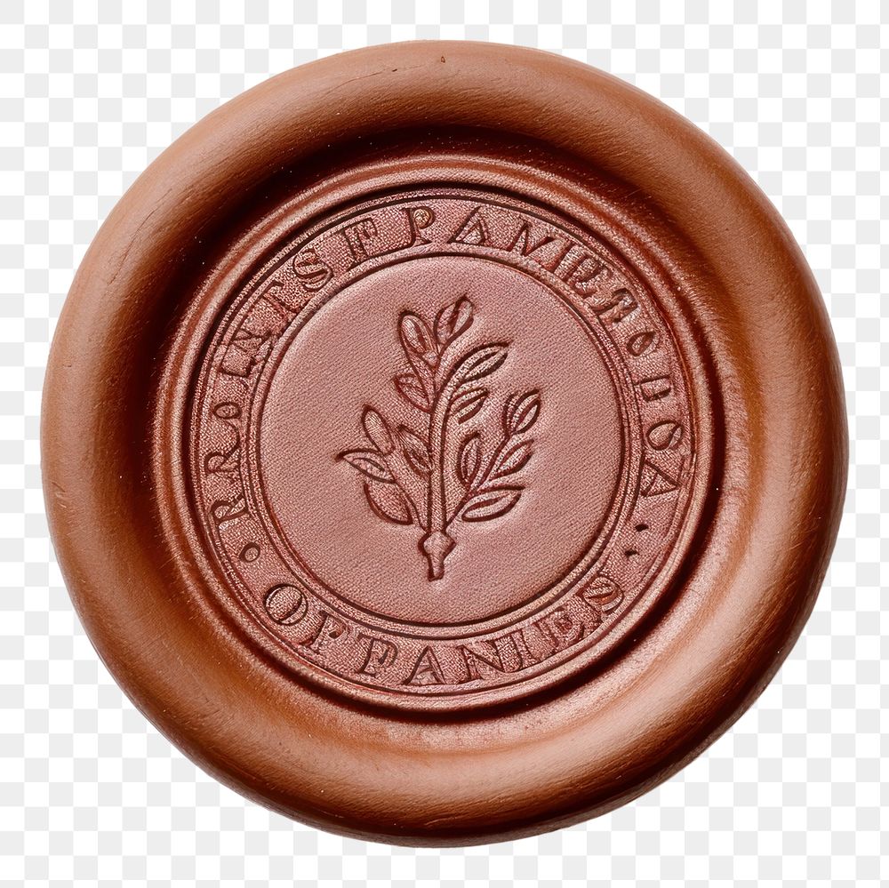 PNG Coffee cup Seal Wax Stamp locket circle shape.