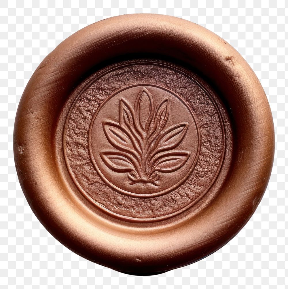 PNG Coffee cup Seal Wax Stamp circle shape craft.