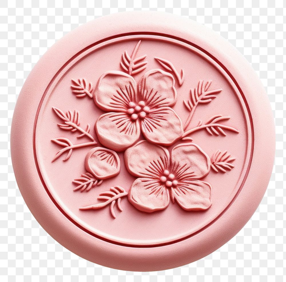 PNG Sakura Seal Wax Stamp circle shape craft.