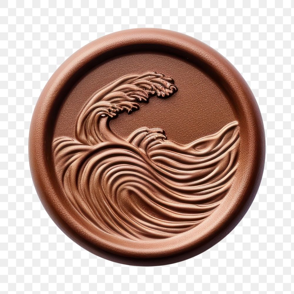 PNG Seal Wax Stamp wave cappuccino perfection chocolate.