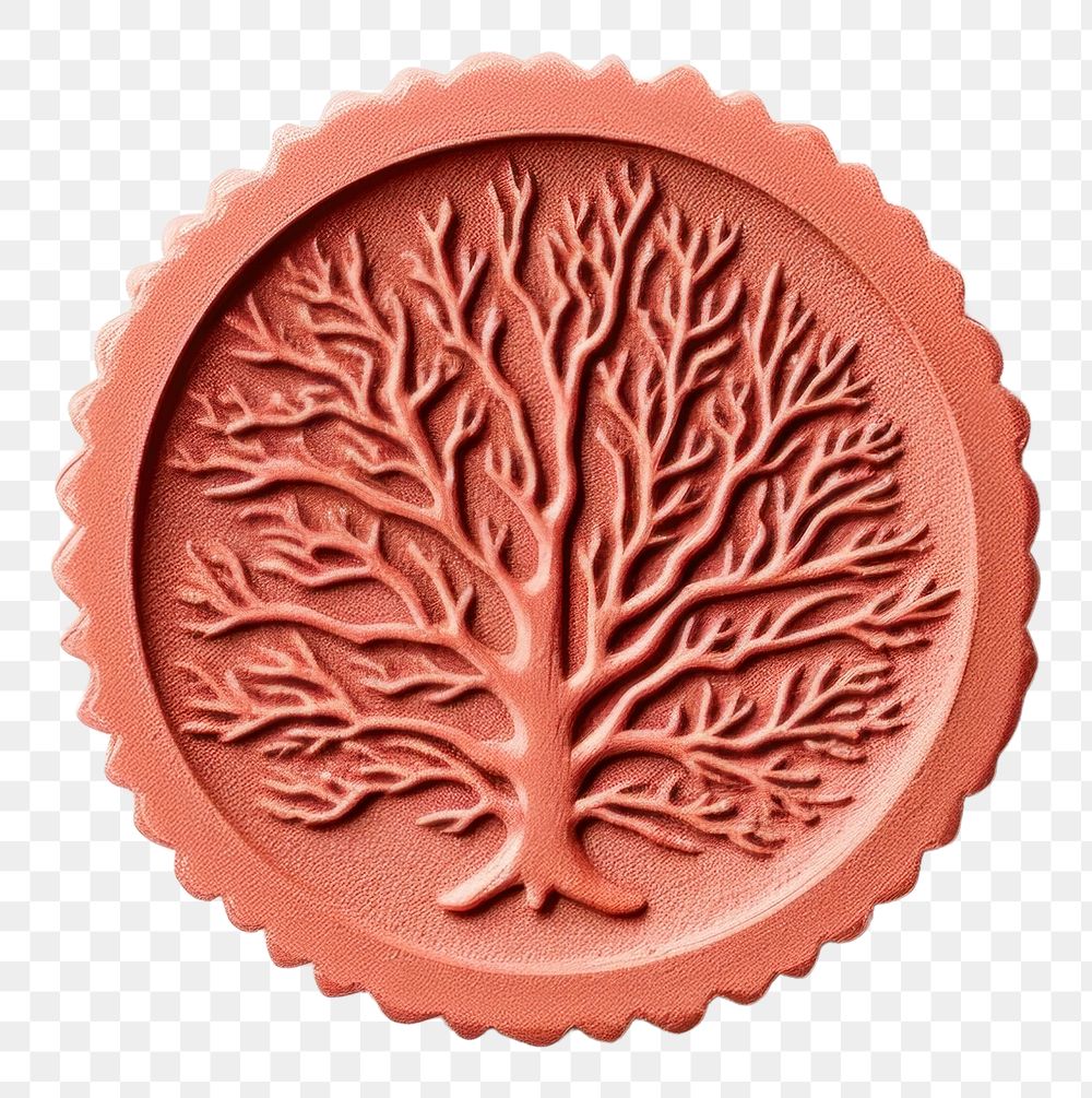 PNG Seal Wax Stamp coral white background creativity dessert.