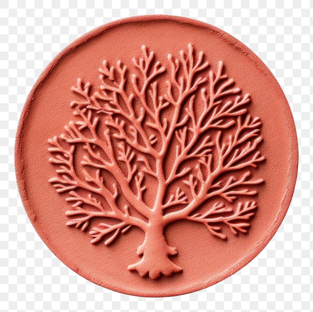 PNG Seal Wax Stamp coral craft white background creativity.