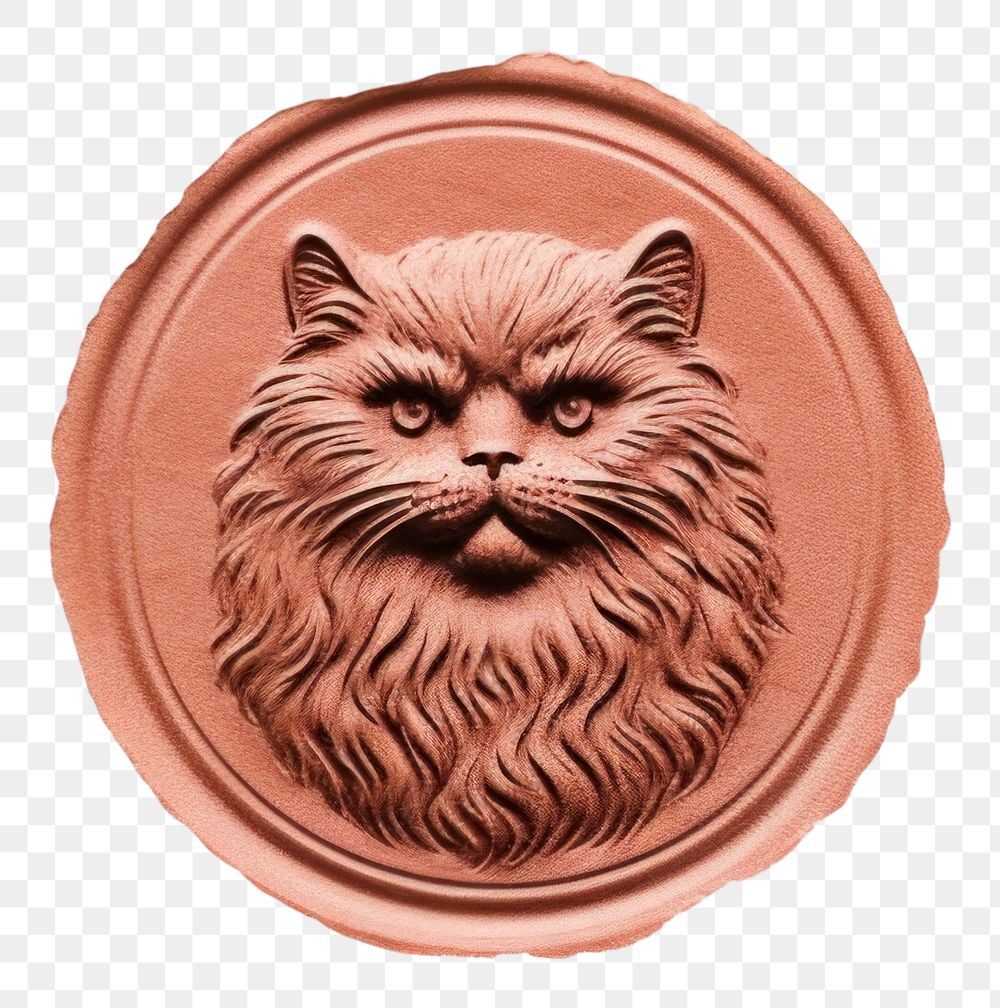 PNG Seal Wax Stamp Persian cat mammal animal craft.