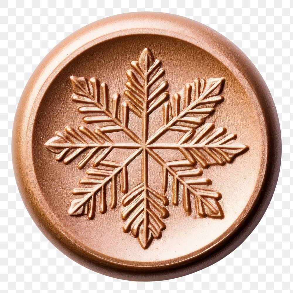 PNG Snowflake Seal Wax Stamp snowflake circle shape.