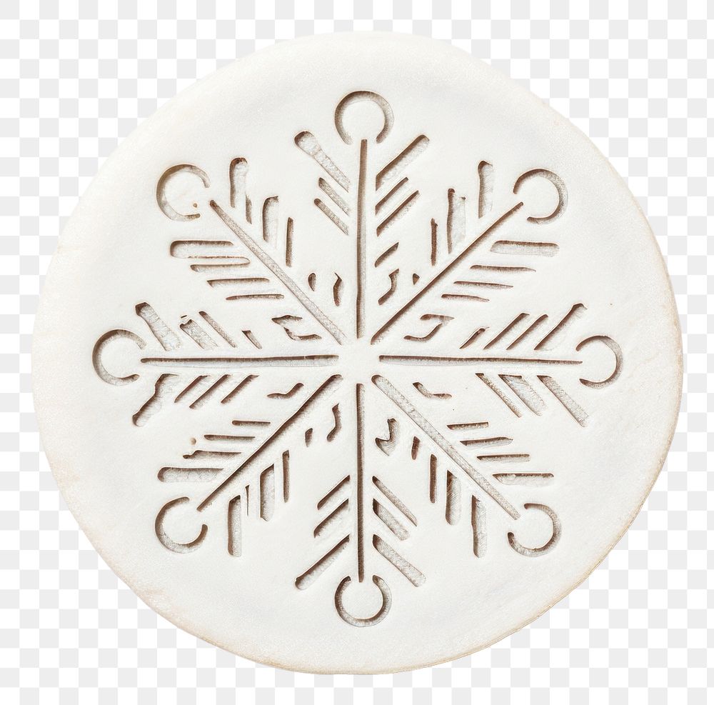 PNG Snowflake Seal Wax Stamp snowflake circle shape.
