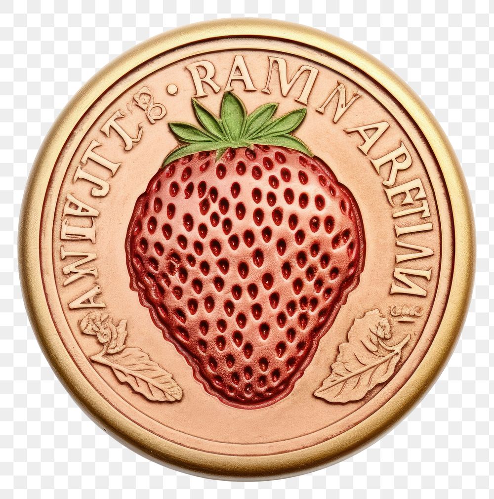 PNG Strawberry Seal Wax Stamp strawberry circle shape.