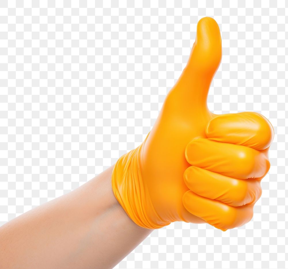 PNG Hand thumb up glove finger white background.