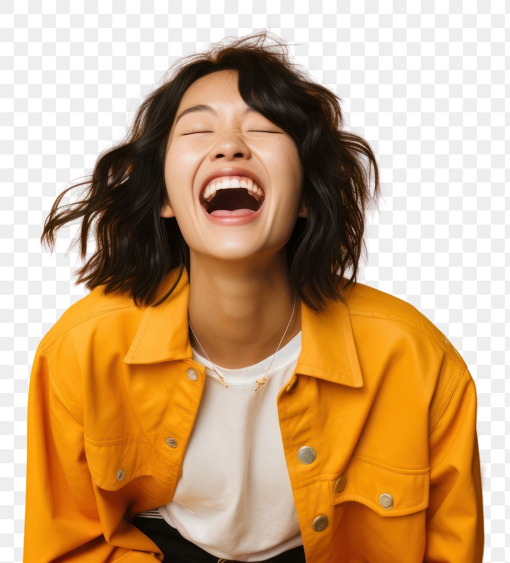 PNG Laughing young asian woman adult joy accessories.