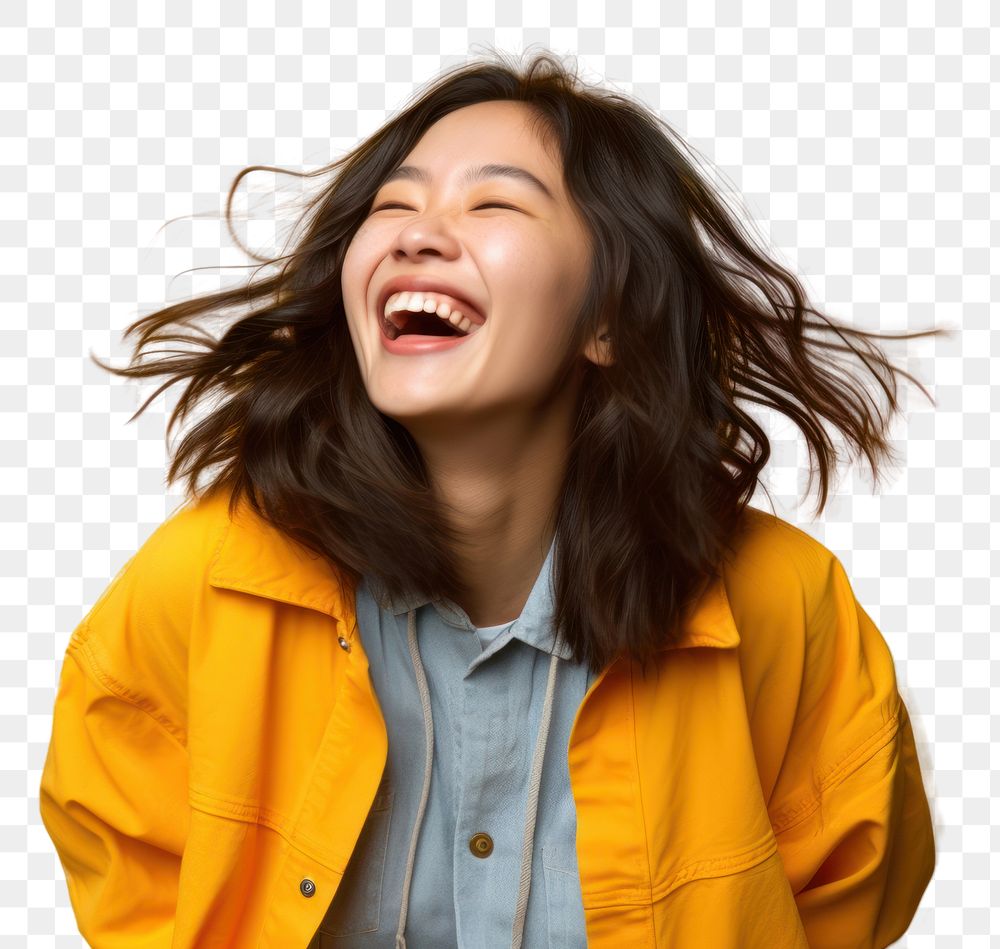 PNG Laughing young asian woman adult joy excitement.