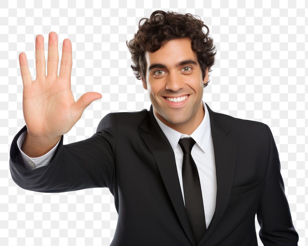 PNG Man making a friendly waving hand portrait finger adult.