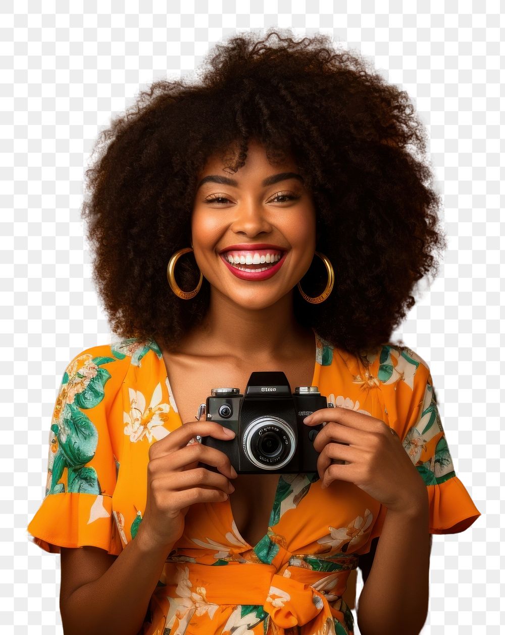 PNG Smiling young black woman portrait camera smile.