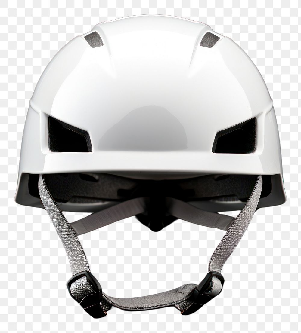 PNG  A white helmet sports monochrome protection.