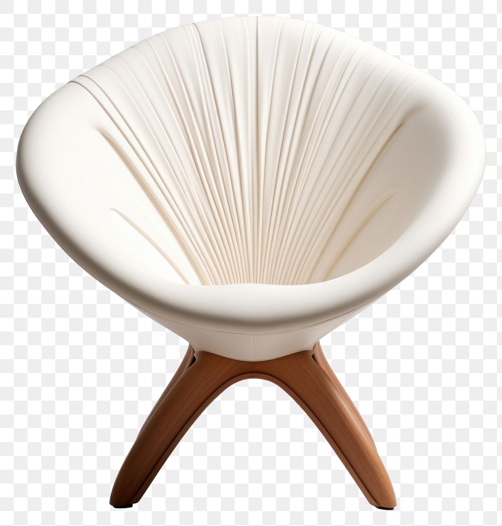 PNG A white shell chair furniture wood simplicity.