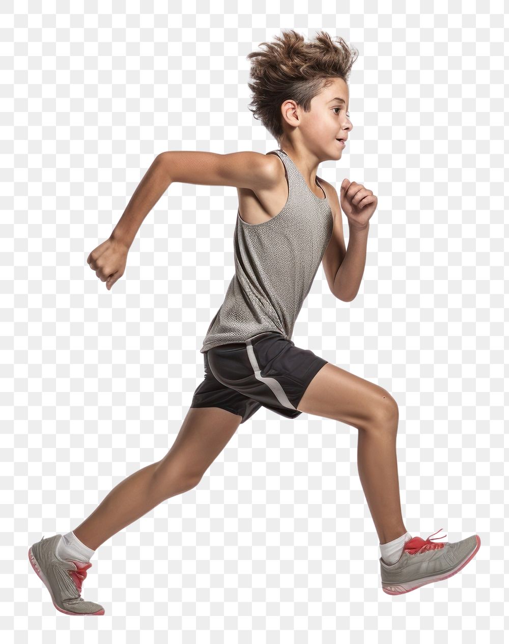 PNG  A boy wearing sport cloth running footwear jogging sports.