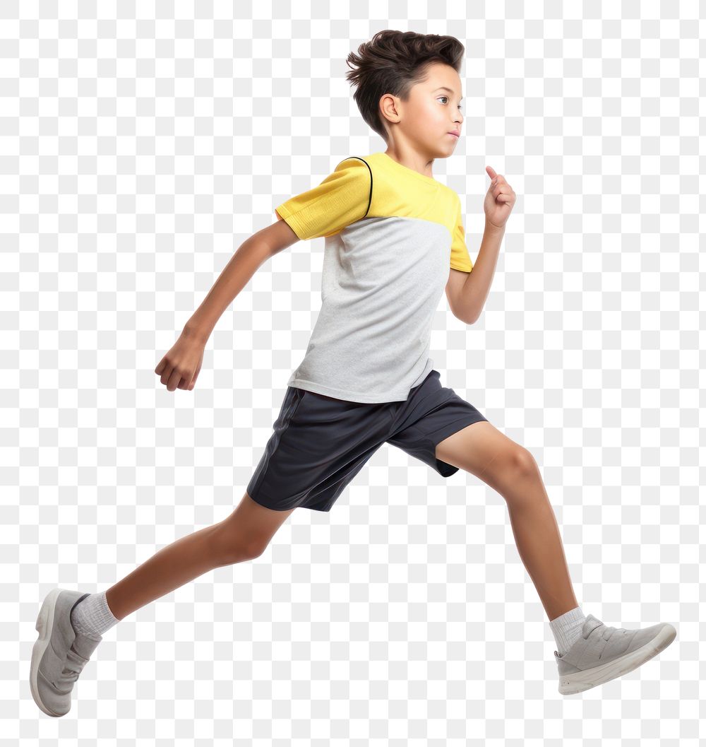 PNG  A boy wearing sport cloth running sports shorts child.