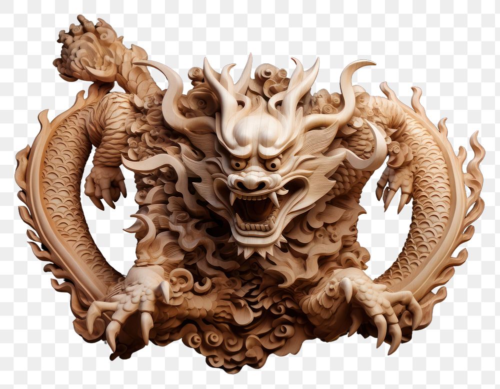 PNG A chinese dragon art tradition sculpture. AI generated Image by rawpixel.