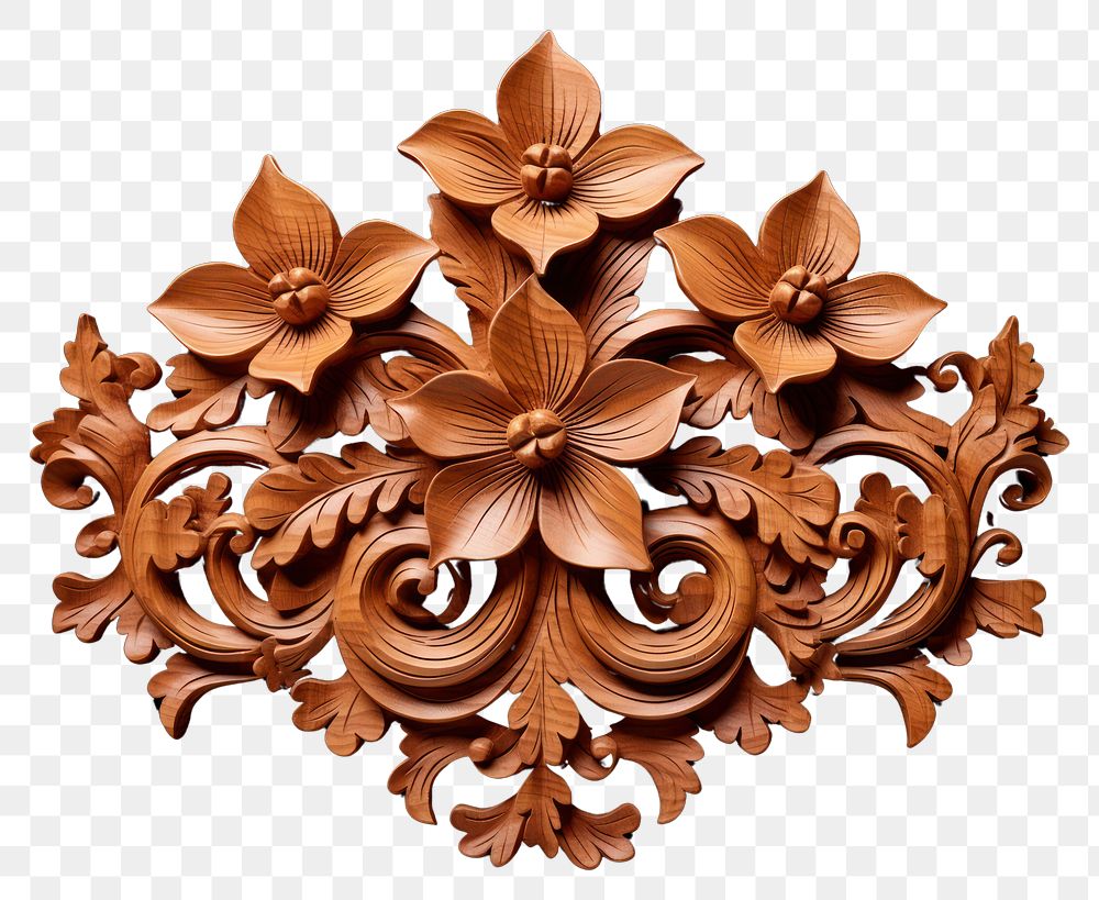 PNG A Balinese orchids wood art creativity. AI generated Image by rawpixel.