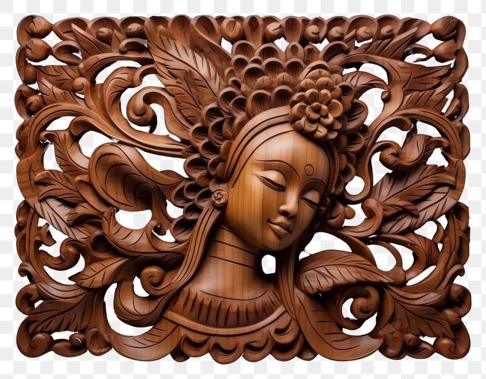 PNG A woman wood art representation. AI generated Image by rawpixel.