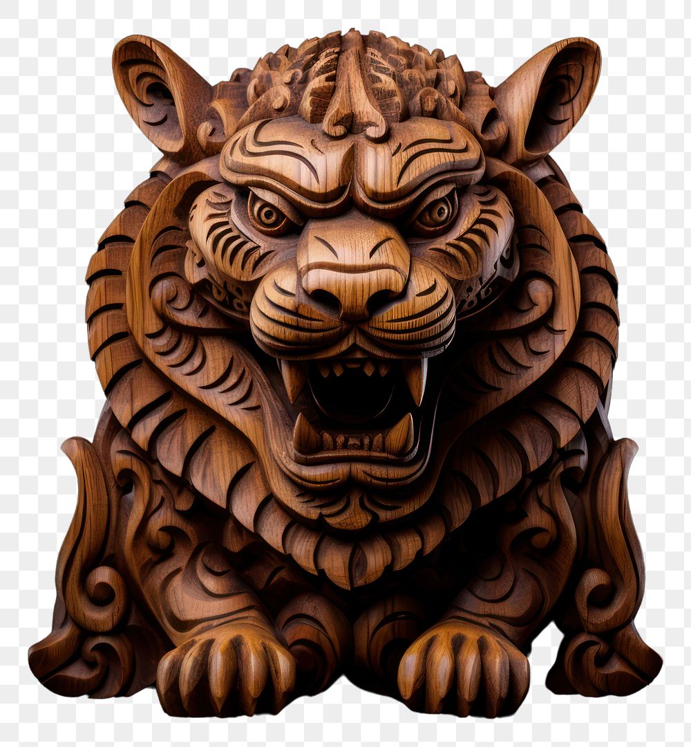 PNG A tiger art sculpture statue. AI generated Image by rawpixel.