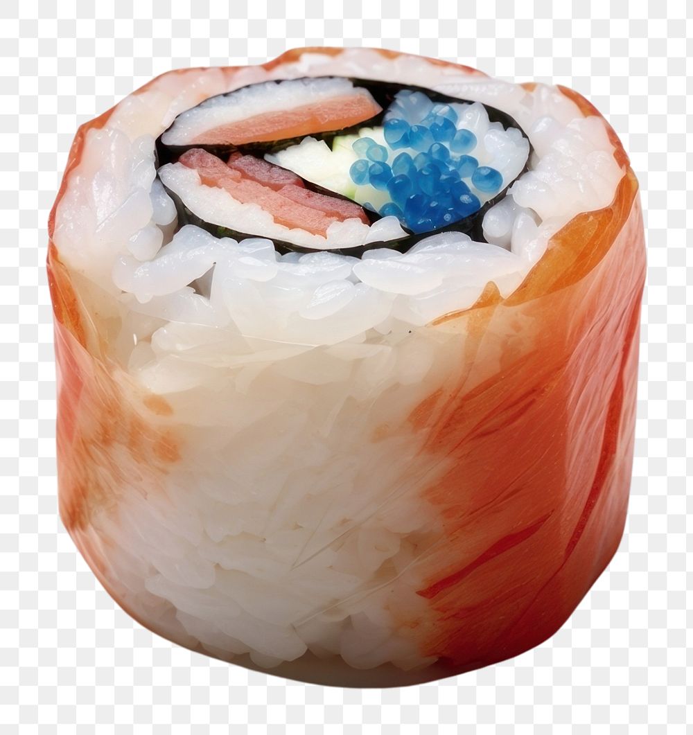 PNG  A sushi made of plastic food rice white background. AI generated Image by rawpixel.