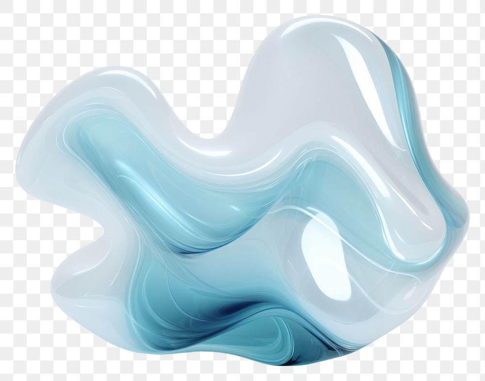 PNG Wavy turquoise abstract shape.