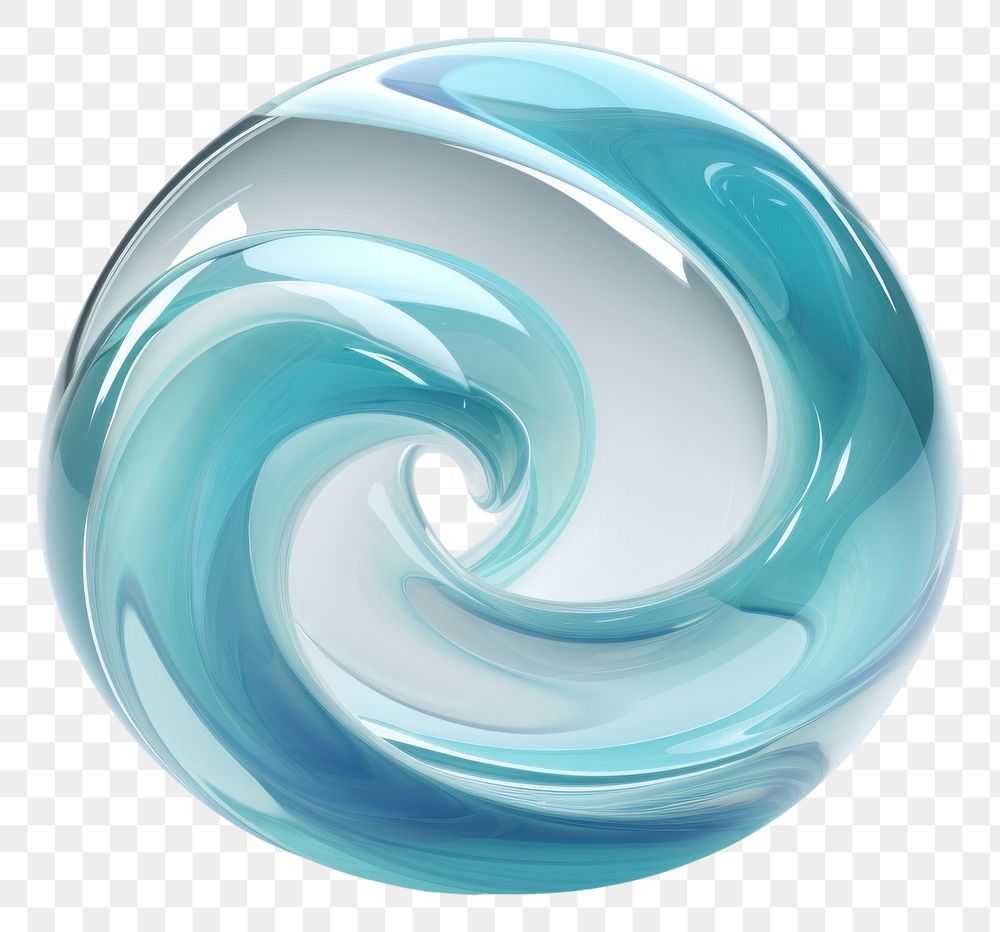PNG Wavy shape sphere turquoise abstract