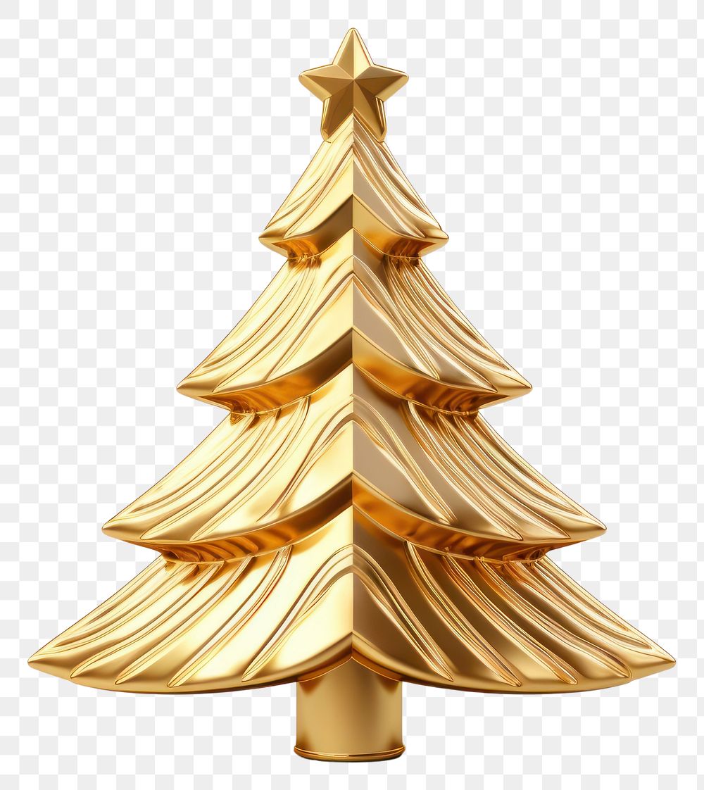 PNG Christmas tree gold white background illuminated.