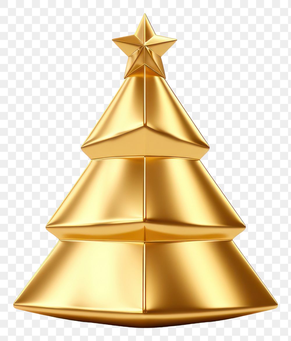 PNG Christmas tree gold white background celebration.