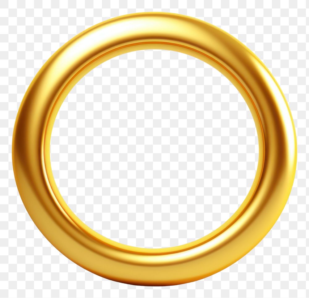 PNG Circle gold jewelry white background.