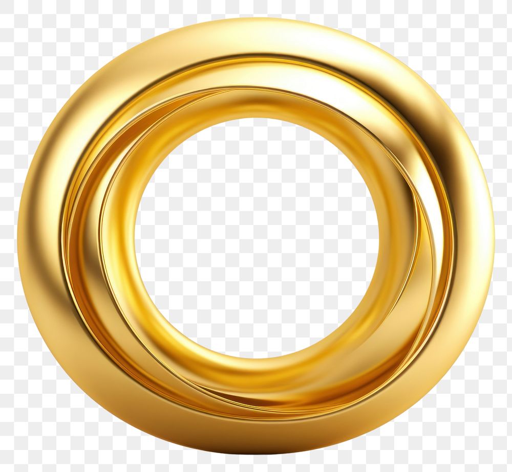 PNG Circle gold jewelry white background.