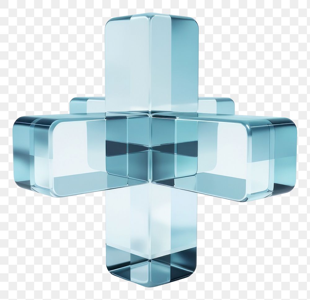 PNG Symmetry cross symbol glass white background.
