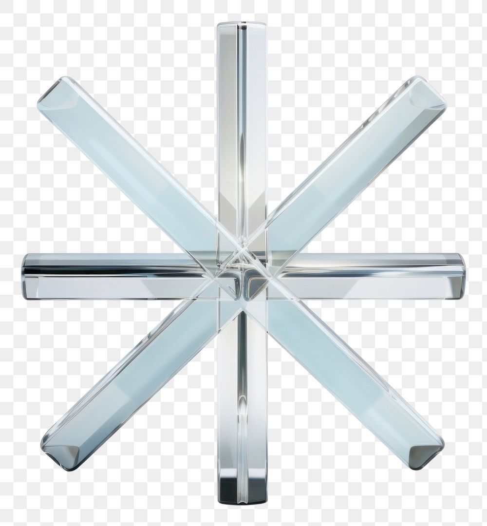 PNG Symmetry cross white background propeller snowflake.