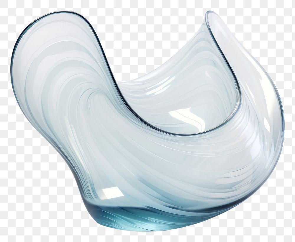 PNG Wavy shape white glass vase.