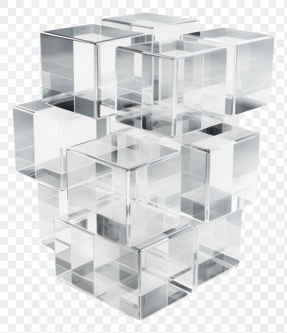 PNG Cuboid crystal white white background.
