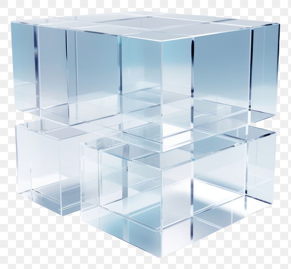 PNG Cuboid crystal glass white background.
