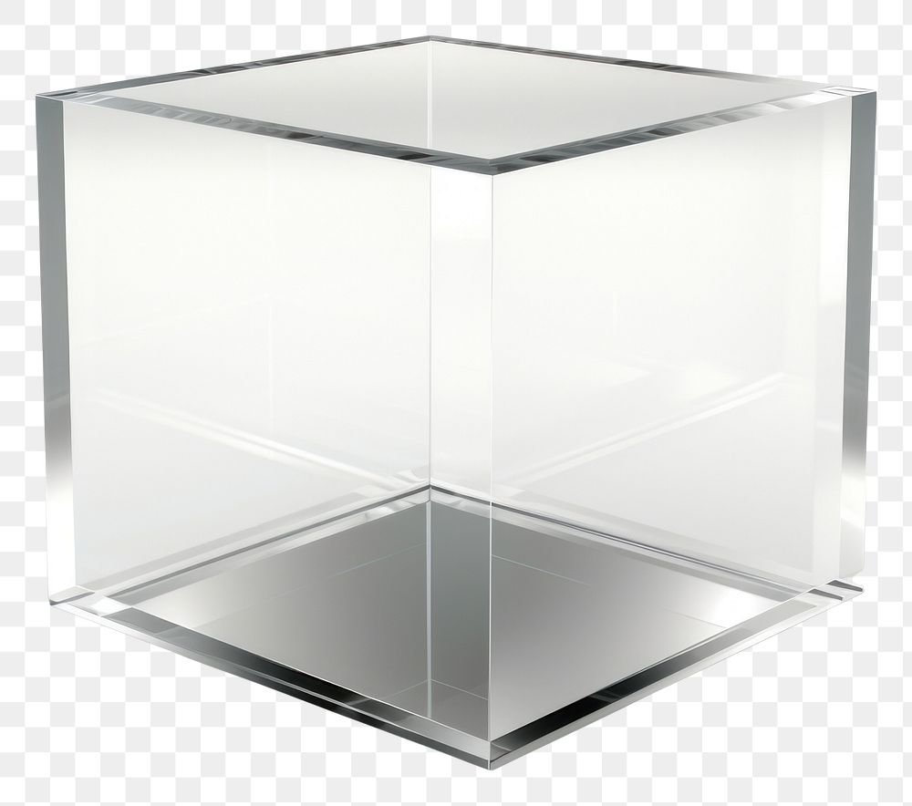 PNG Cuboid glass white background simplicity.