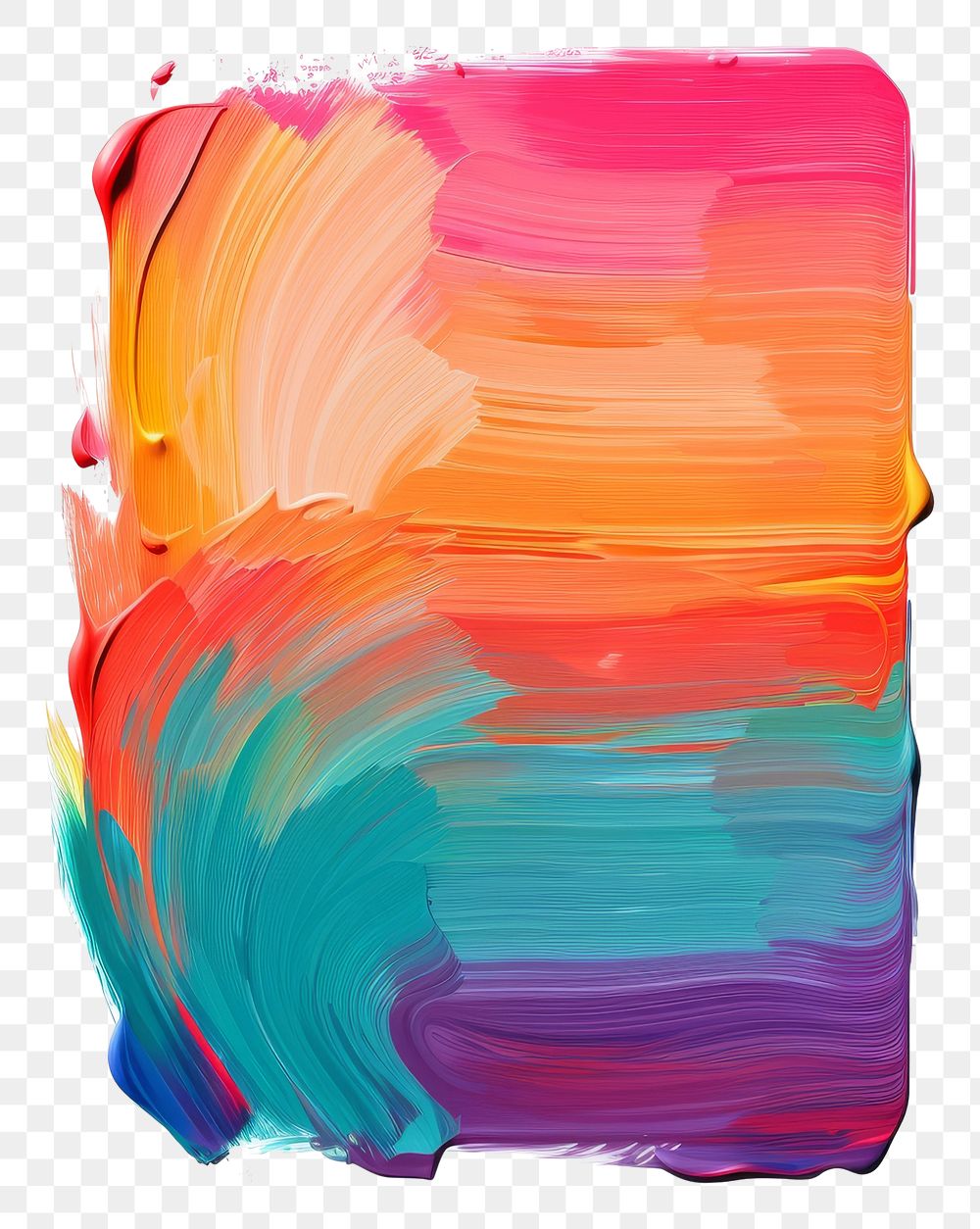 PNG Colorful flat paint brush stroke backgrounds rectangle painting.