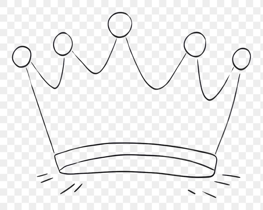 PNG Crown icon sketch tiara line.