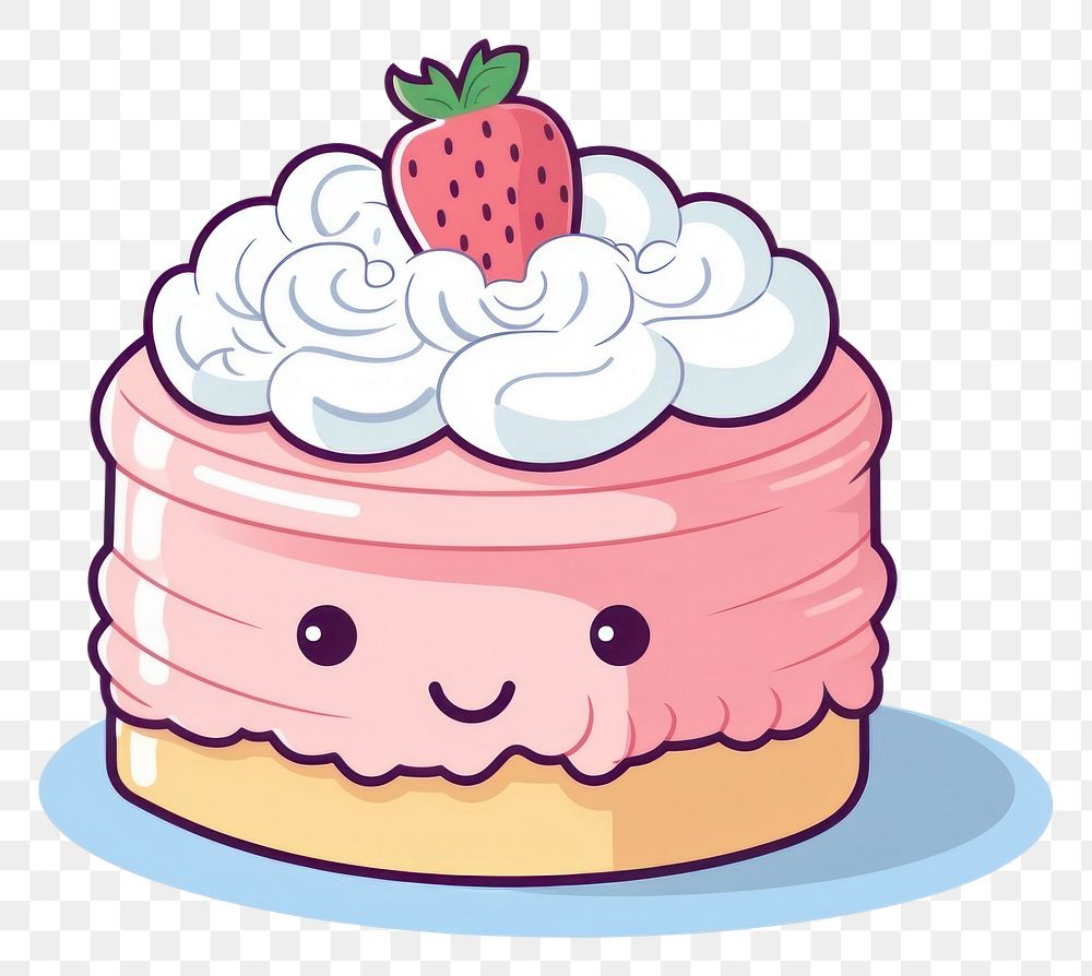 PNG Birthday cake dessert cream berry.