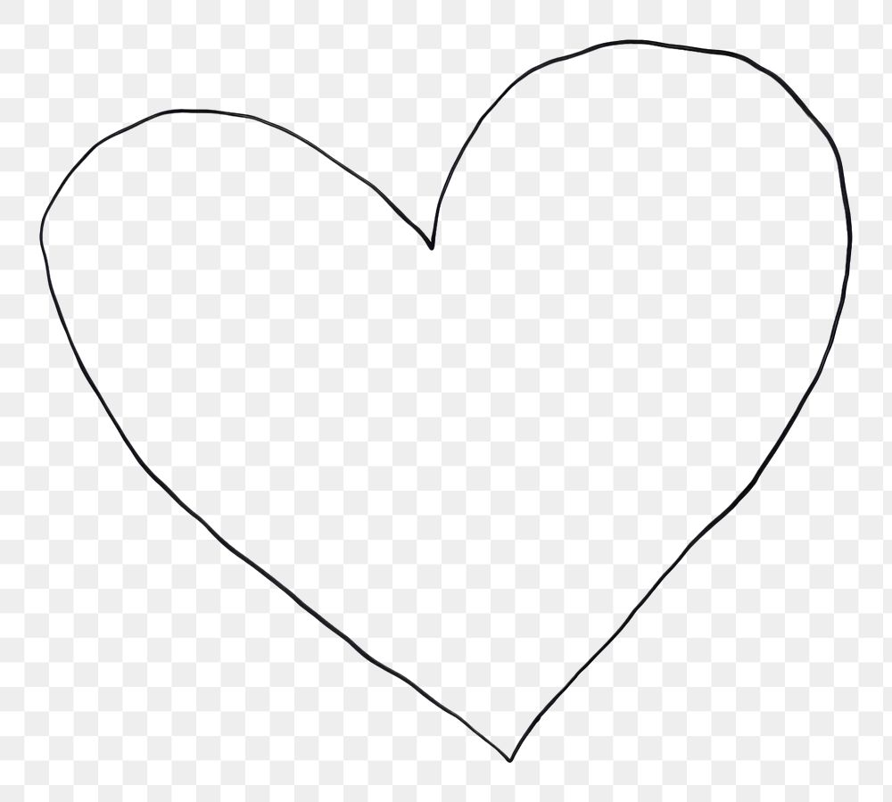 PNG A heart sketch white line.