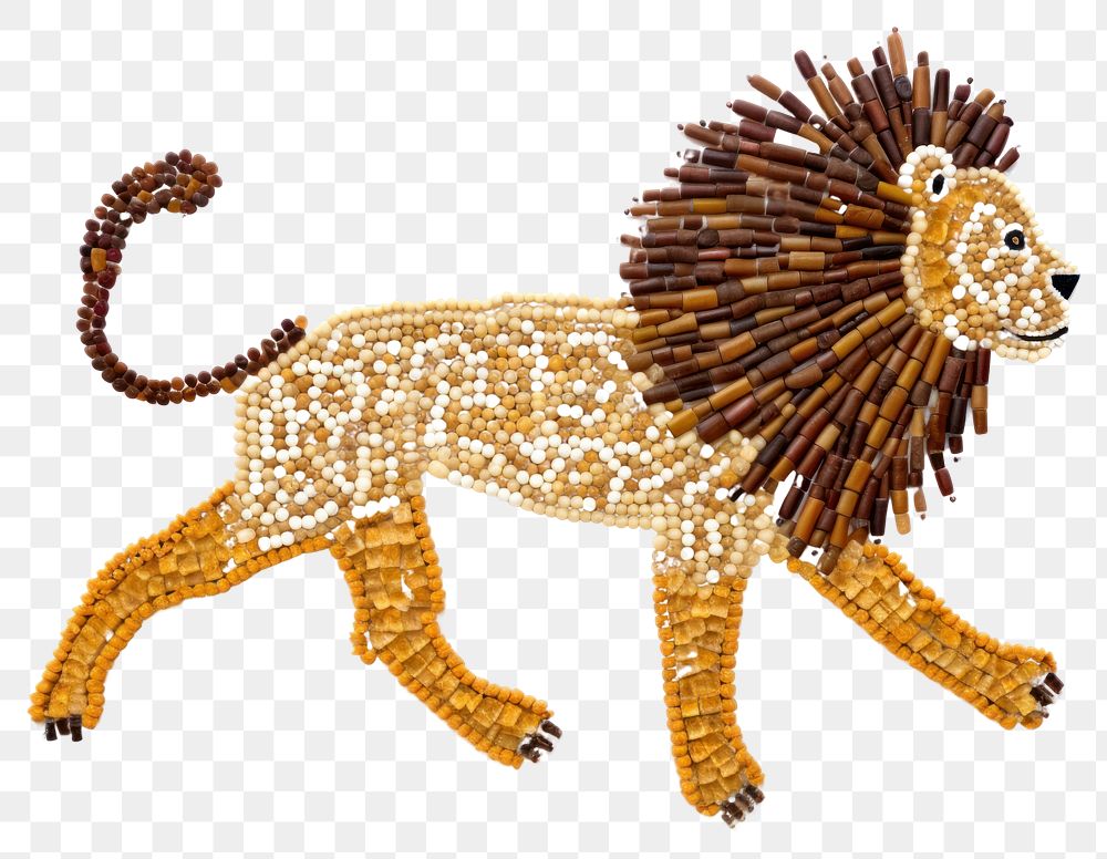 PNG Lion art craft white background. AI generated Image by rawpixel.